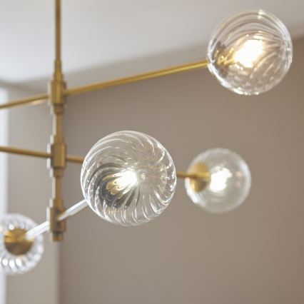 Endon 114039 - Pendelleuchte mit Stange 6xG9/3,2W/230V, goldfarben