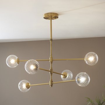 Endon 114039 - Suspension à tige 6xG9/3,2W/230V dorée