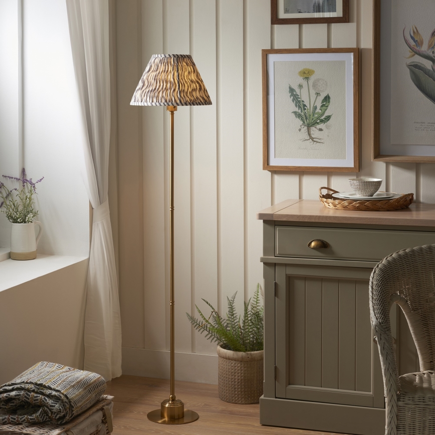 Endon 114785 - LED Lampada da terra ricaricabile e dimmerabile BURLEY LED/1,5W/5V ottone/grigio