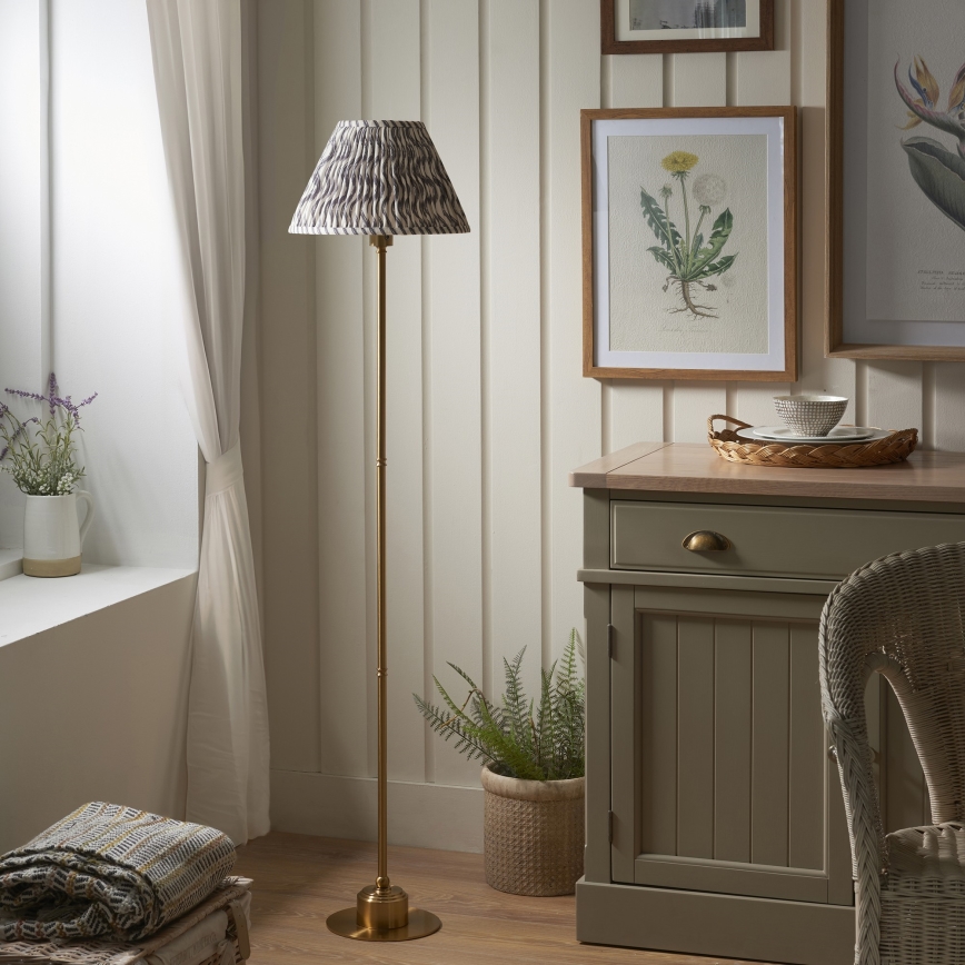 Endon 114785 - LED Lampada da terra ricaricabile e dimmerabile BURLEY LED/1,5W/5V ottone/grigio