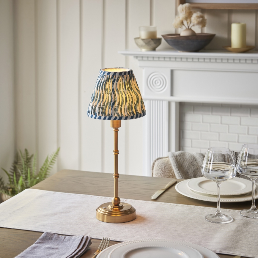 Endon 114796 - Lampe de table à intensité variable rechargeable BURLEY LED/1,5W/5V 3600 mAh laiton/bleu