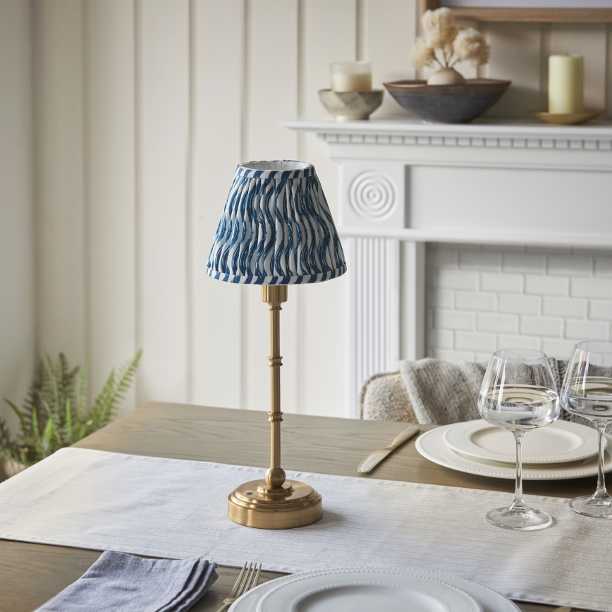 Endon 114796 - Lampe de table à intensité variable rechargeable BURLEY LED/1,5W/5V 3600 mAh laiton/bleu