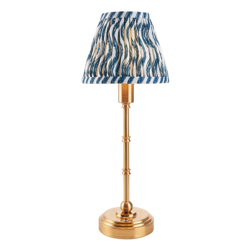 Endon 114796 - LED Lampada da tavolo ricaricabile dimmerabile BURLEY LED/1,5W/5V 3600 mAh ottone/blu