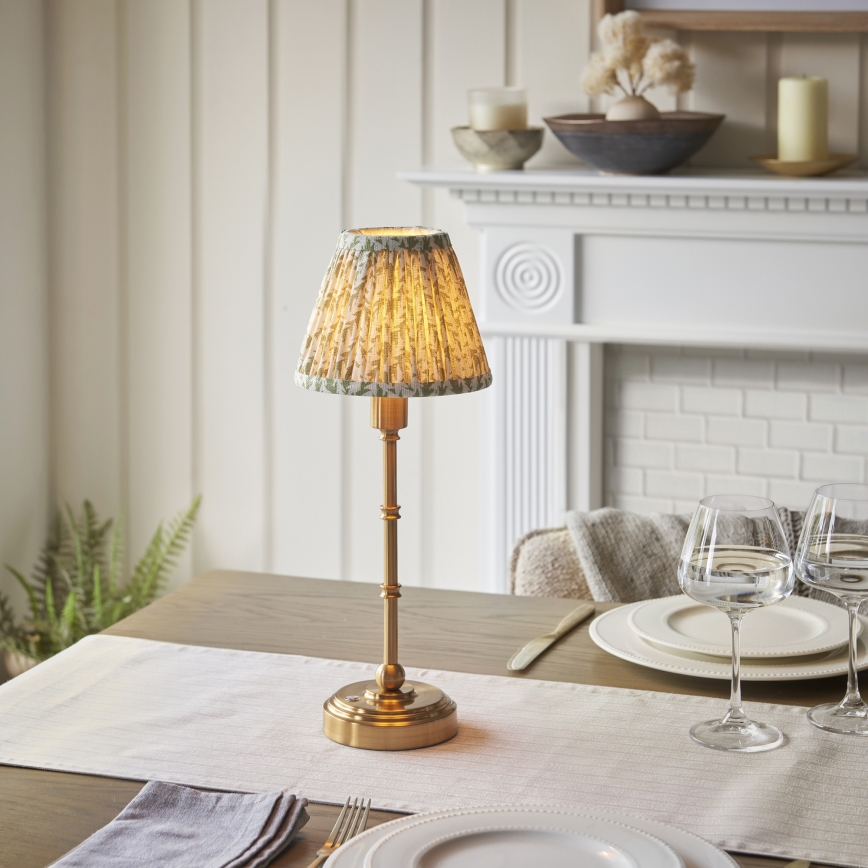 Endon 114800 - Lampe de table à intensité variable rechargeable BURLEY LED/1,5W/5V 3600 mAh laiton/vert