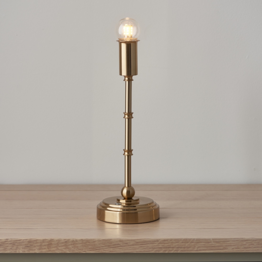 Endon 114800 - Lampe de table à intensité variable rechargeable BURLEY LED/1,5W/5V 3600 mAh laiton/vert