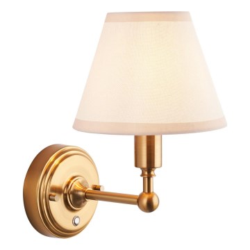 Endon 114830 - Dimmbare, aufladbare LED-Wandleuchte BURLEY LED/1,5W/5V Messing/cremefarben