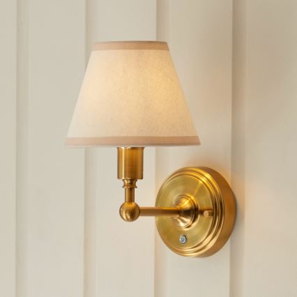 Endon 114830 - Dimmbare, aufladbare LED-Wandleuchte BURLEY LED/1,5W/5V Messing/cremefarben
