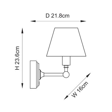 Endon 114830 - Lampe murale à intensité variable et rechargeable BURLEY LED/1,5W/5V 3600 mAh laiton/crémeux