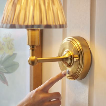Endon 114831 - Dimmbare, aufladbare LED-Wandleuchte BURLEY LED/1,5W/5V Messing/beige