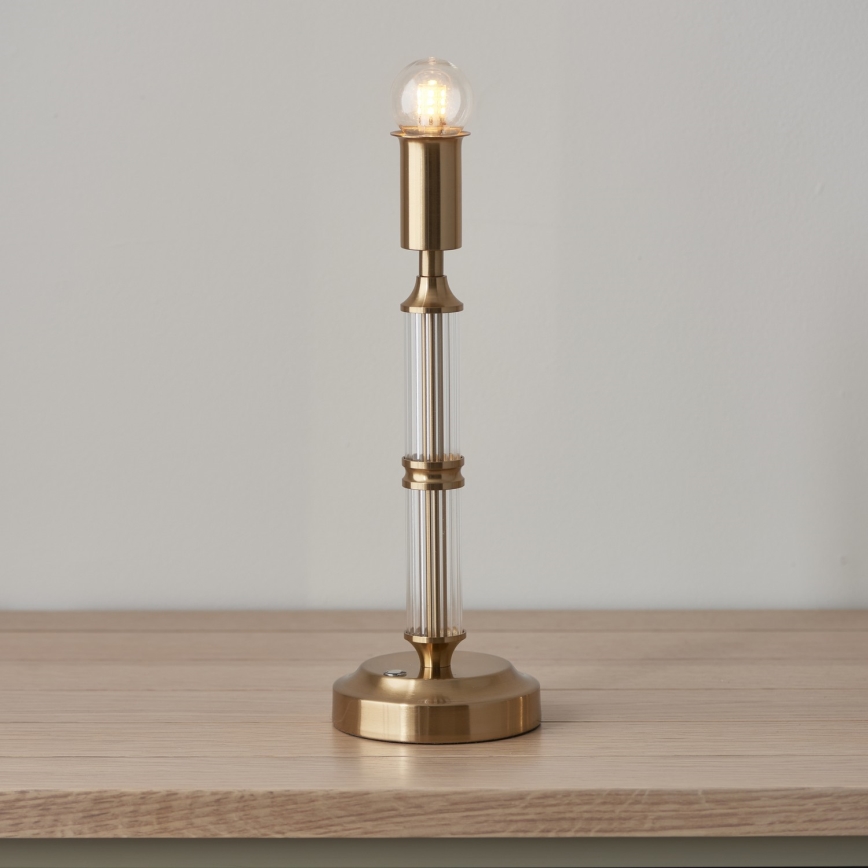 Endon 114849 - Lampe de table à intensité variable rechargeable MORTON LED/1,5W/5V 3600 mAh laiton/beige