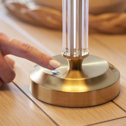 Endon 114849 - Lampe de table à intensité variable rechargeable MORTON LED/1,5W/5V 3600 mAh laiton/beige