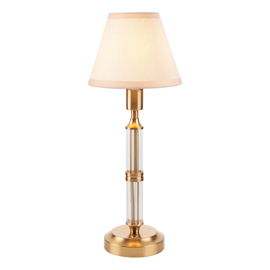 Endon 114849 - LED Lampada da tavolo ricaricabile dimmerabile MORTON LED/1,5W/5V 3600 mAh ottone/beige