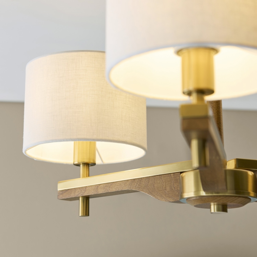 Endon 116993 - Lampadario su asta HEATHCLIFF 3xE14/7W/230V ottone/frassino