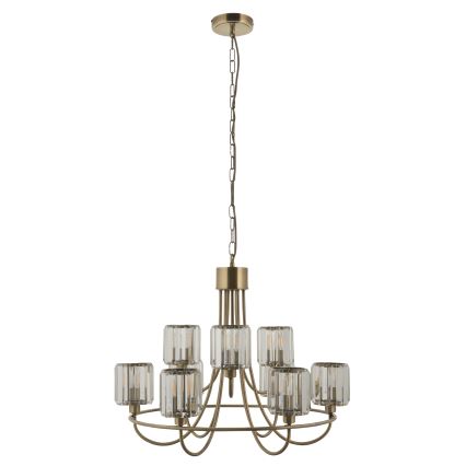 Endon 118934 - Lampadario con catena BERENICE 9xE14/7W/230V dorato