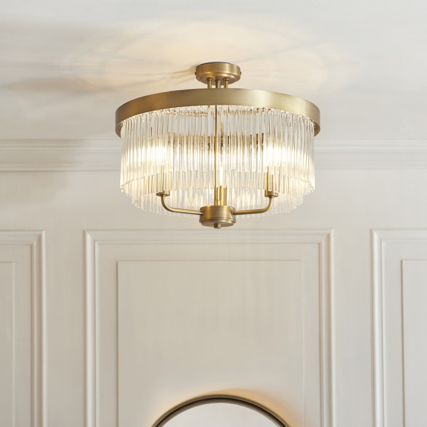 Endon 119109 - Lampadario a plafone CLERMONT 3xE14/6W/230V in ottone