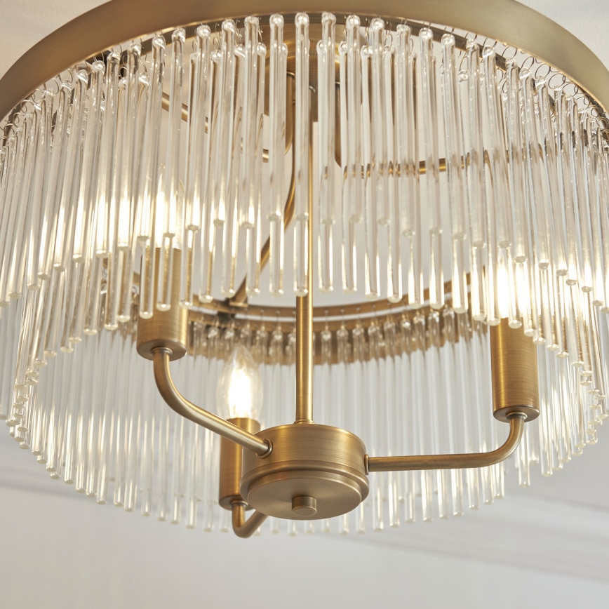 Endon 119109 - Lampadario a plafone CLERMONT 3xE14/6W/230V in ottone