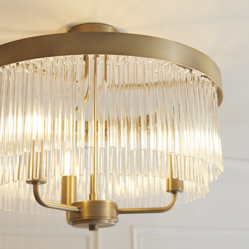 Endon 119109 - Plafonnier CLERMONT 3xE14/6W/230V en laiton