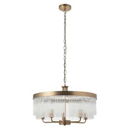 Endon 119110 - Lampadario a catena CLERMONT 5xE14/6W/230V ottone
