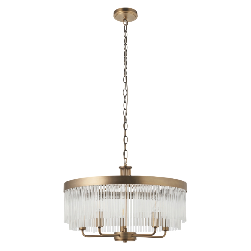 Endon 119110 - Lampadario a catena CLERMONT 5xE14/6W/230V ottone