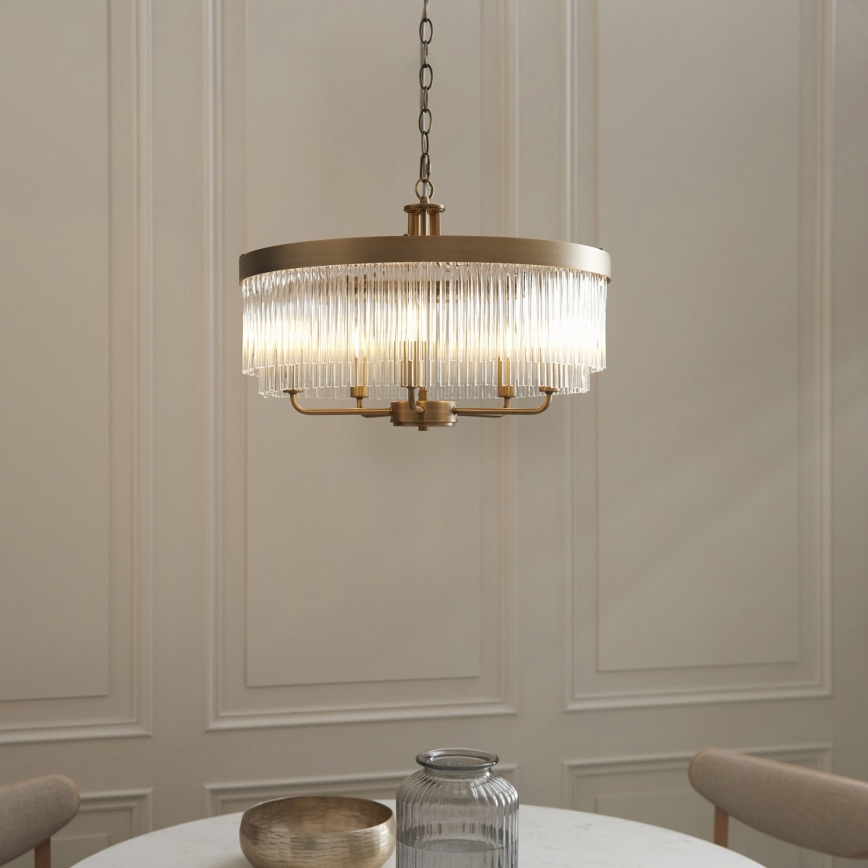 Endon 119110 - Lustre à chaîne CLERMONT 5xE14/6W/230V laiton
