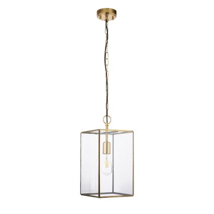 Endon 119141 - Lampadario a catena HAMMOND 1xE27/10W/230V 21,5x21,5 cm ottone