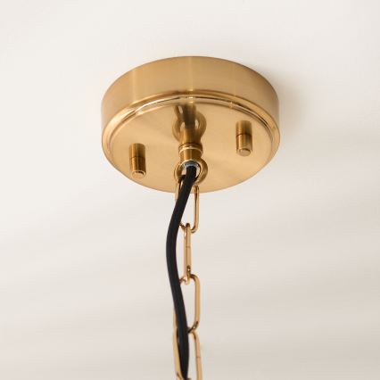 Endon 119141 - Lampadario a catena HAMMOND 1xE27/10W/230V 21,5x21,5 cm ottone