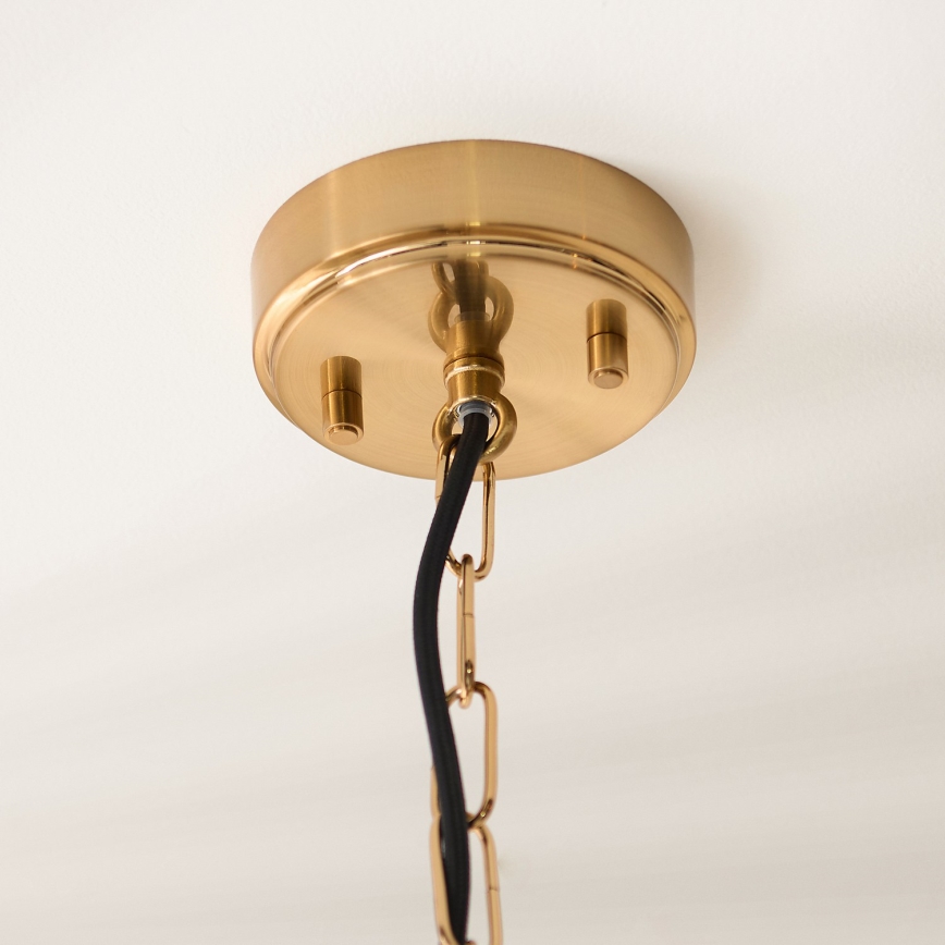 Endon 119141 - Lampadario a catena HAMMOND 1xE27/10W/230V 21,5x21,5 cm ottone