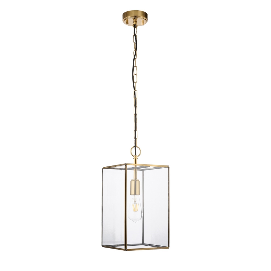 Endon 119141 - Suspension sur chaîne HAMMOND 1xE27/10W/230V 21,5x21,5 cm laiton