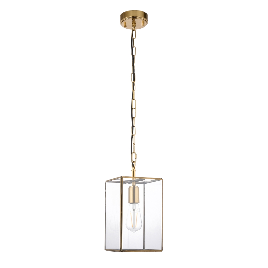 Endon 119142 - Suspension à chaîne HAMMOND 1xE27/10W/230V 17x17 cm laiton