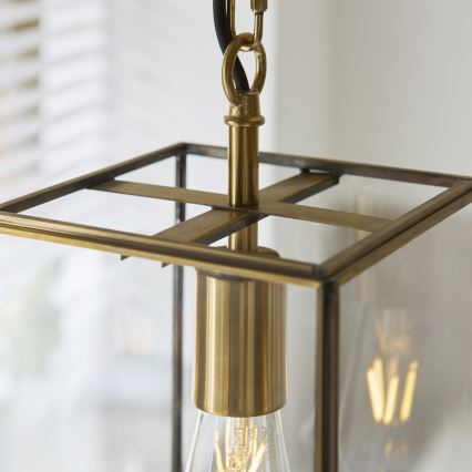 Endon 119142 - Suspension à chaîne HAMMOND 1xE27/10W/230V 17x17 cm laiton