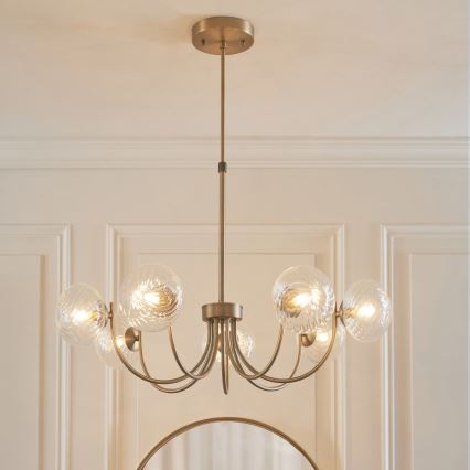 Endon 119224 - Suspension à câble HAGUE 7xG9/5W/230V laiton