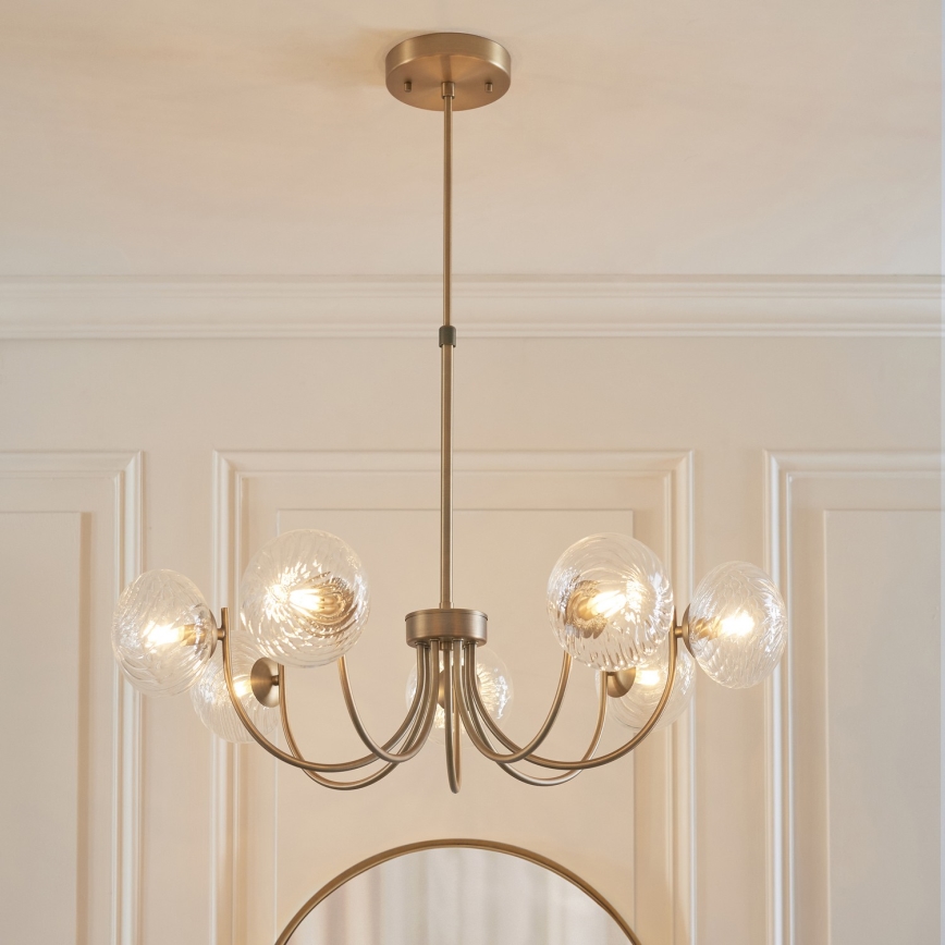 Endon 119224 - Suspension à câble HAGUE 7xG9/5W/230V laiton