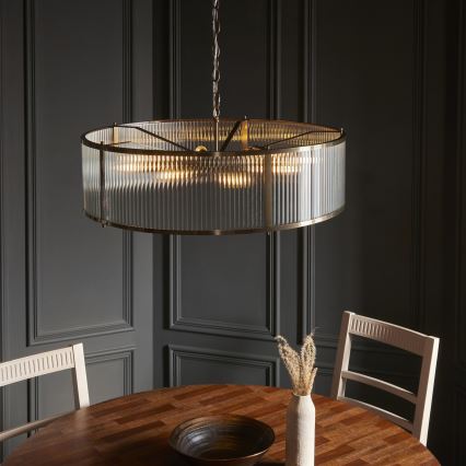 Endon 119455 - Lampadario a catena RIDGETON 8xE14/7W/230V cromo opaco