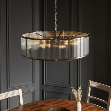 Endon 119455 - Lustre à chaîne RIDGETON 8xE14/7W/230V chrome mat