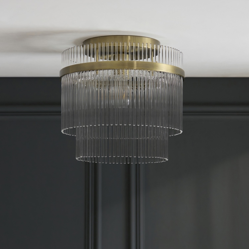 Endon 119492 - Plafoniera a montaggio superficiale MARIETTA 1xE27/10W/230V ottone/trasparente