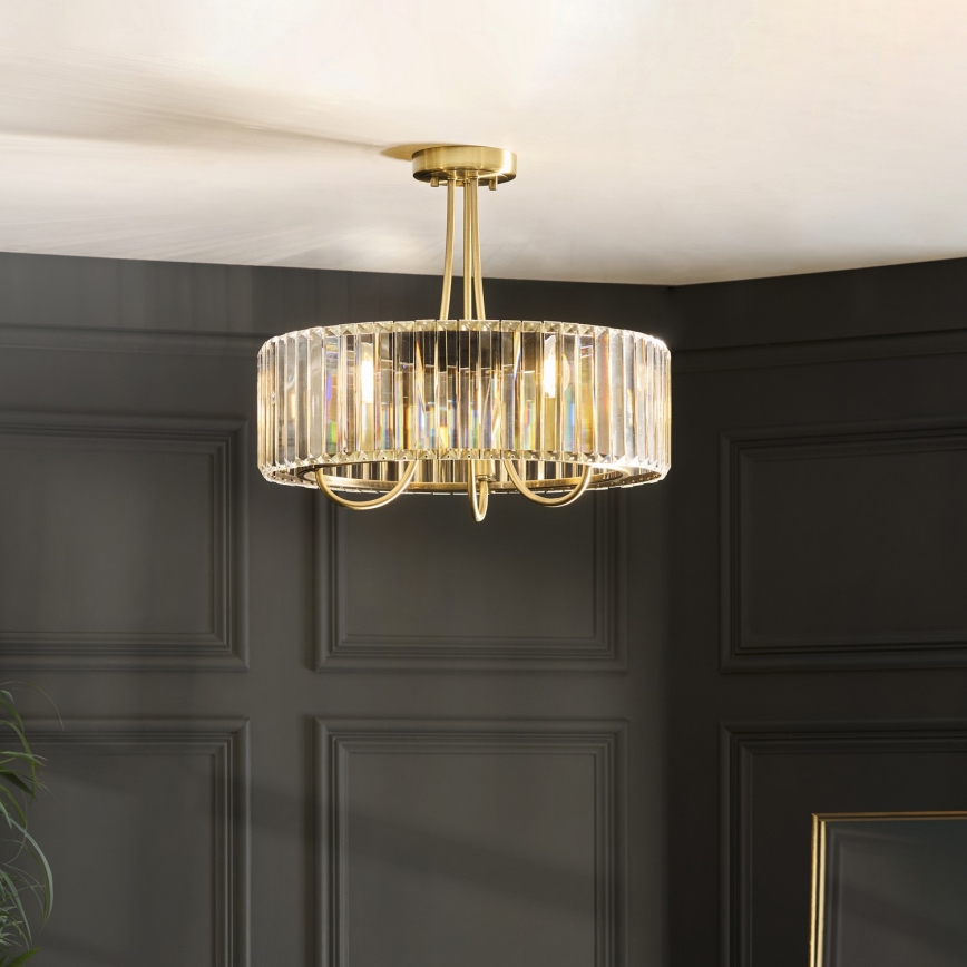 Endon 119609 - Lampadario a stelo VISCONTI 3xE14/6W/230V ottone