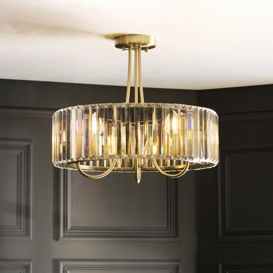 Endon 119609 - Lampadario a stelo VISCONTI 3xE14/6W/230V ottone