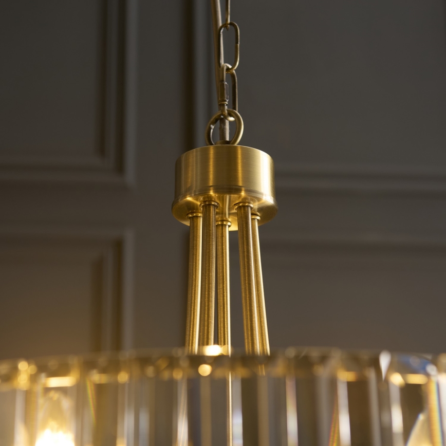 Endon 119610 - Suspension à chaîne VISCONTI, 5 x E14 / 6 W / 230 V, laiton