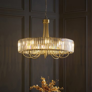 Endon 119611 - Lampadario a catena VISCONTI 8xE14/6W/230V ottone