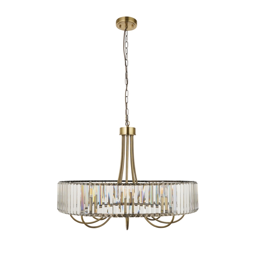 Endon 119611 - Lampadario a catena VISCONTI 8xE14/6W/230V ottone