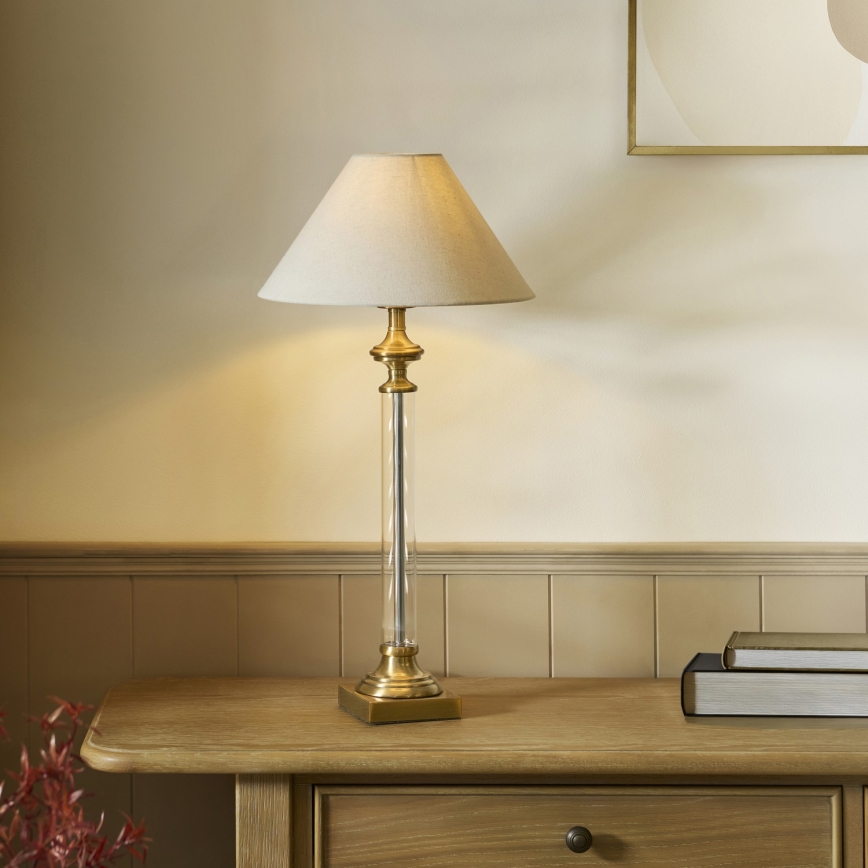 Endon 119972 - Lampada da tavolo AVEBURY 1xE27/10W/230V ottone/grigio