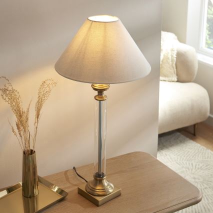 Endon 119972 - Lampe de table AVEBURY 1xE27/10W/230V laiton/gris