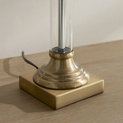 Endon 119972 - Lampe de table AVEBURY 1xE27/10W/230V laiton/gris