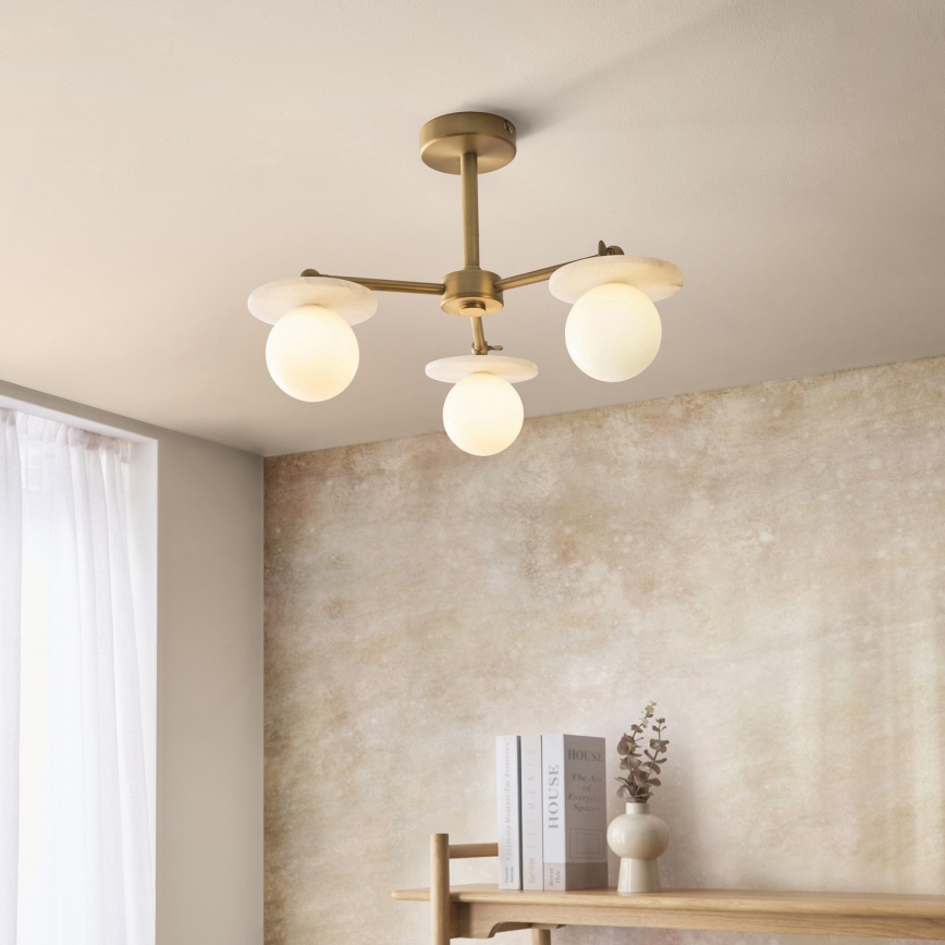 Endon 120036 - Lustre à tige CERCHIO 3xG9/5W/230V, finition en laiton