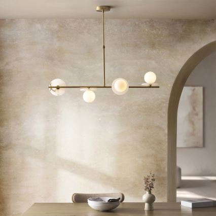 Endon 120038 - Lustre sur tige CERCHIO 4xG9/5W/230V laiton