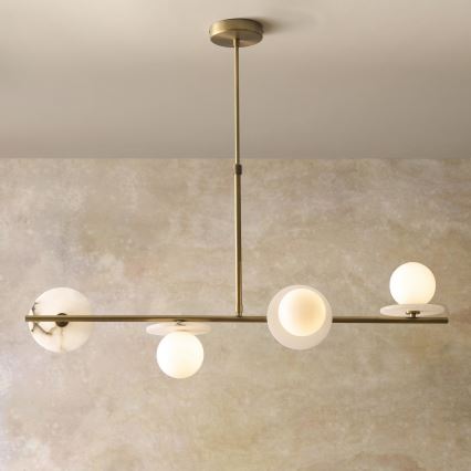Endon 120038 - Lustre sur tige CERCHIO 4xG9/5W/230V laiton
