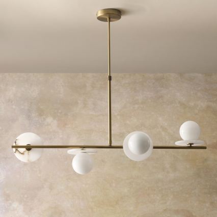 Endon 120038 - Lustre sur tige CERCHIO 4xG9/5W/230V laiton