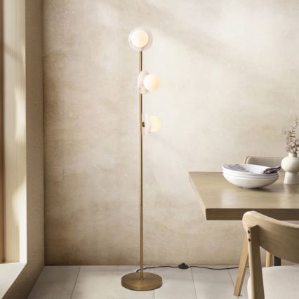 Endon 120042 - Lampada da terra CERCHIO 3xG9/5W/230V in ottone