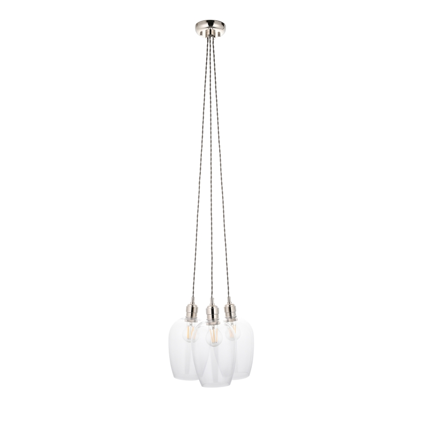 Endon 120644 - Pendelleuchte mit Kabel 3xE27/10W/230V Hochglanzchrom