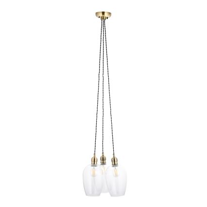 Endon 120648 - Pendelleuchte mit Kabel 3xE27/10W/230V Messing
